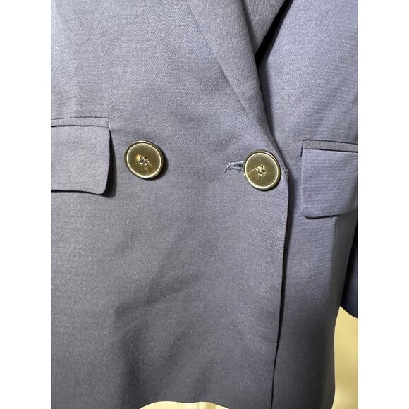 Zara Navy Blue Oversized Blazer Jacket XXS - Picture 4 of 6